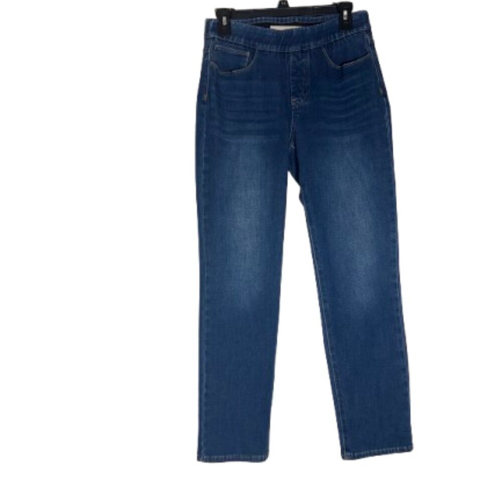 Soft Surroundings Ultimate High Rise Dark Wash Pull-On Stretch Slim Leg Jeans PS